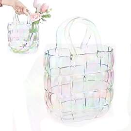 Vase Quadratisch Glas, Vase Handtasche Dekorative