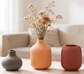 VASETOPIA Keramik Vase 3 Stück, Nordischer Boho