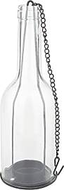 VBS Windlicht-Flasche Glas H: 22 cm mit Hängekette