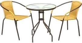 VCM Balkon-Set beige Polyrattan B/H/T: ca.