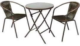 VCM Balkon-Set braun Polyrattan B/H: ca. 53x73 cm