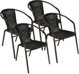 VCM Bistrostuhl dunkelbraun Polyrattan B/H/L: ca.