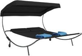 VCM Doppelliege Bindox schwarz Kunststoff B/H/T: