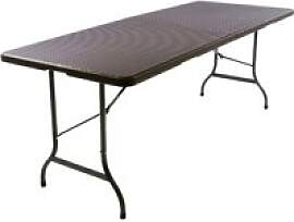 VCM Gartentisch braun Metall B/H/L: ca. 70x75x180