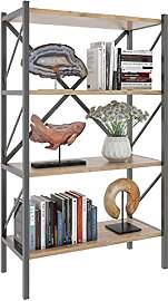 VCM Holz Metall Aufbewahrung Stand Regal