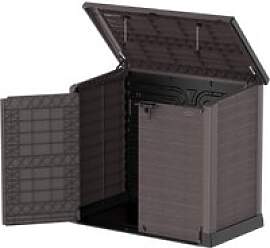 VCM Mülltonnenbox 2er StoreAway braun Kunststoff