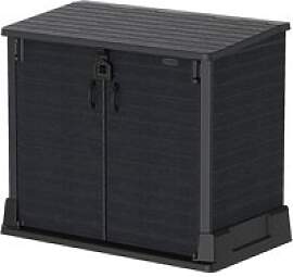 VCM Mülltonnenbox 2er StoreAway grau Kunststoff
