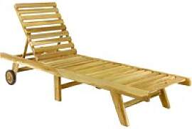 VCM Sonnenliege braun Holz B/H/L: ca. 57x34x200 cm