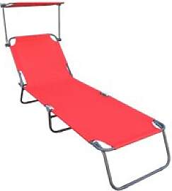 VCM Sonnenliege rot Polyester-Mischgewebe B/H/L: