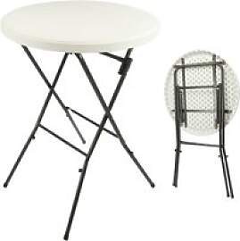 VCM Stehtisch weiß Kunststoff H/D: ca. 110x80 cm