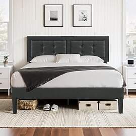 VECELO Polsterbett 140 x 200 cm, Doppelbett mit