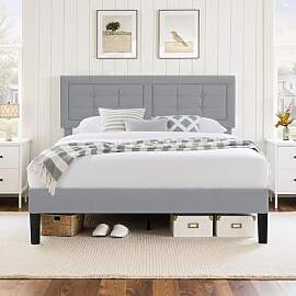 VECELO Polsterbett 140 x 200 cm, Doppelbett mit