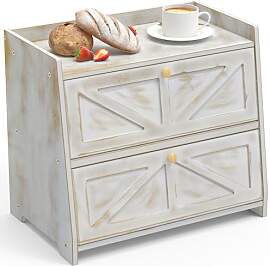 VEDECASA Bambus Brotkasten 2 Regale Brotbox für