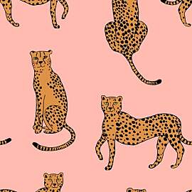 VEELIKE Tapete mit pinkem Leopardenmuster, zum