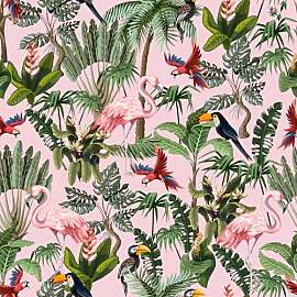 VEELIKE Tropische Tapete Blumen Rosa Klebefolie