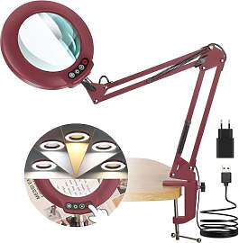Veemagni 10X Echtes Glas Lupe mit Licht, 5