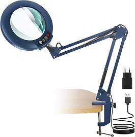 Veemagni 10X Echtes Glas Lupe mit Licht, 5