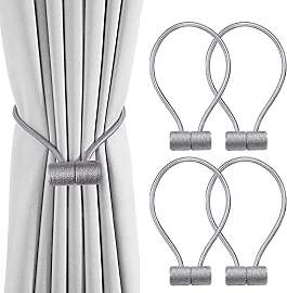 VEGCOO 4 Stück Magnetische Gardinen Raffhalter,