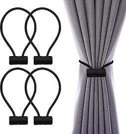 VEGCOO 4 Stück Magnetische Gardinen Raffhalter,