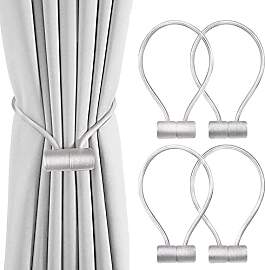 VEGCOO 4 Stück Magnetische Gardinen Raffhalter,