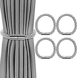 VEGCOO 4 Stück Magnetische Vorhang Raffhalter,