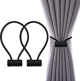 VEGCOO Magnetische Vorhang Raffhalter Schwarz 2