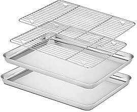 Velaze Backblech mit Auskühlgitter (2 Pfannen + 2 