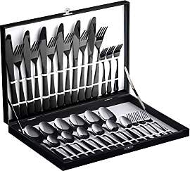 Velaze Besteck Set Schwarz, 18/10 Premium