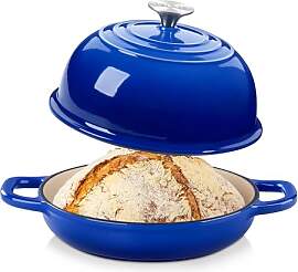 Velaze Emaille Schmortopf mit Deckel und Griffen,