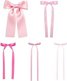 VelvetGlow Rosa Schleifen Girlande FüR Wanddeko,