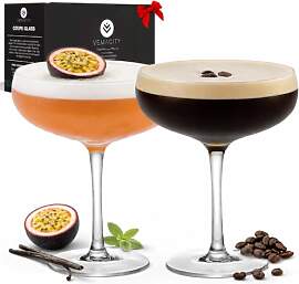 Vemacity Elegante Espresso Martini Gläser 2er Set 