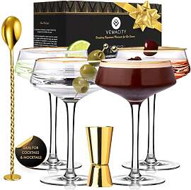 Vemacity Elegante Espresso Martini Gläser 4er Set 
