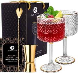 Vemacity Luxuriöses Gin Gläser 2er Set | 2