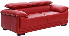 Vente-unique-Ledersofa 2-Sitzer - Rot - MACELO