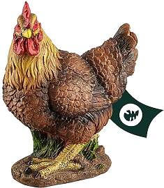 VERDOBA Garten Figur Huhn aus Kunstharz, braun,