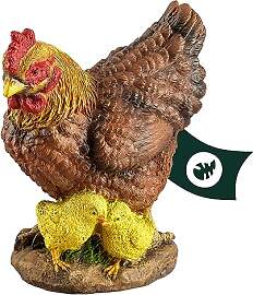 VERDOBA Garten Figur Huhn aus Kunstharz, weiß,