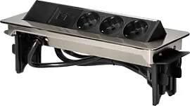 Versenkbare Tischsteckdose, 3x Schuko, 2xUSB,