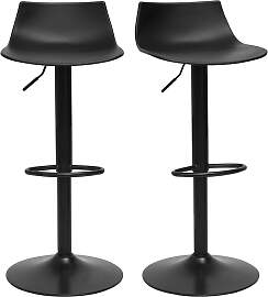 Verstellbare Design Barhocker in Schwarz (Set von