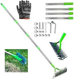 Vertikutierer Rechen mit Stiel 165cm,