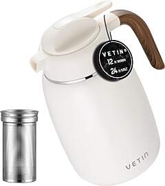 VETIN Thermoskanne mit Teesieb 1,5l, Isolierkanne