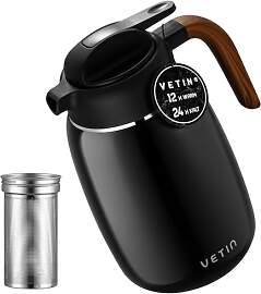VETIN Thermoskanne mit Teesieb 1,5l, Isolierkanne