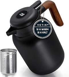 VETIN Thermoskanne mit Teesieb 1,5l, Isolierkanne