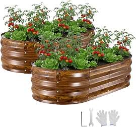 VEVOR Hochbeet Metall 2er-Pack 120x60x30 cm,