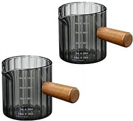 Vexsama 2 Stück Glas Espresso Messbecher 120ml
