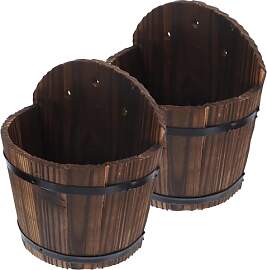 VICASKY Holz Blumentopf 2 Stück mit Eimer Design