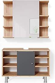 Vicco Badmöbel-Set Fynn, Goldkraft Eiche, 60 cm,
