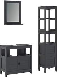 Vicco Badmöbel-Set Vilda, Grau, 60 cm, besteht