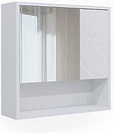 Vicco Badspiegelschrank Agasta, Weiß, 54 x 53 cm, 