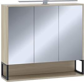 Vicco Badspiegelschrank Vionna, Eiche/Schwarz, 80