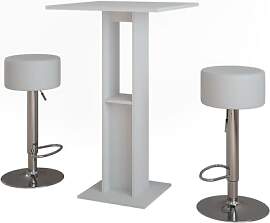 Vicco Bartisch-Set Repose, Weiß, 65 x 65 cm mit 2 